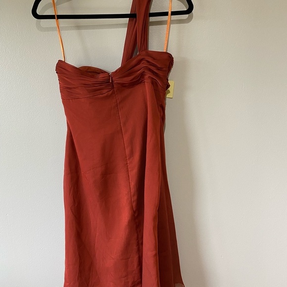 NWT Orange Rust Colored Short Bridesmaid Dress - Picture 7 of 10